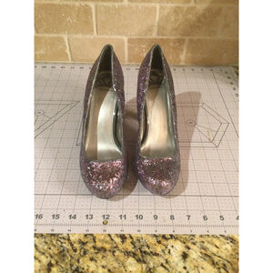 Women's Fergie Heels Purple Glitter Pumps size 8